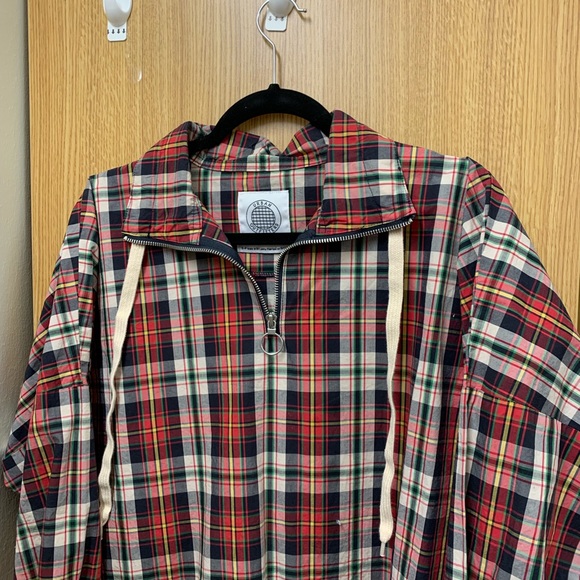 plaid flannel windbreaker with drawstring UO - Picture 5 of 5